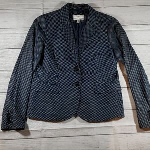 J. Crew Navy Polka Dot Blazer